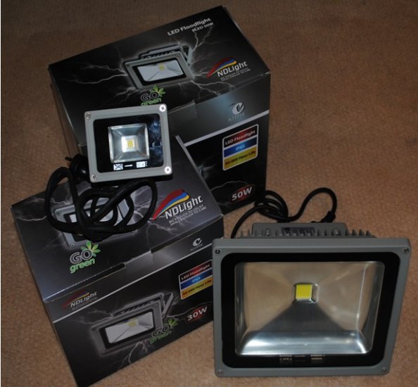 LED FLOODLIGHTS - IP65 WEATHERPROOF COLOUR 6500K - Click Image to Close